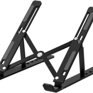 Suporte para Notebook e Tablet em Alumínio Resistente Apoio Mesa em Metal Articulado Dobrável Ajustável com Altura Regulável Portátil Base para Laptops