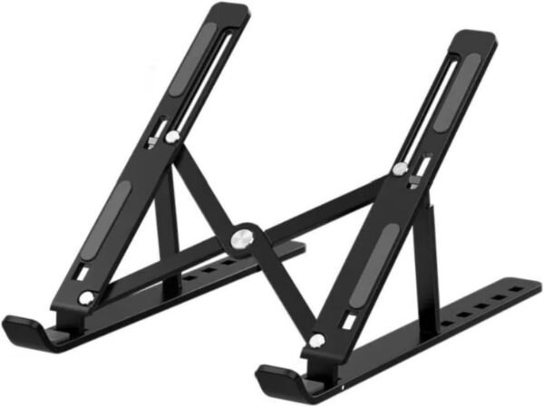 Suporte para Notebook e Tablet em Alumínio Resistente Apoio Mesa em Metal Articulado Dobrável Ajustável com Altura Regulável Portátil Base para Laptops