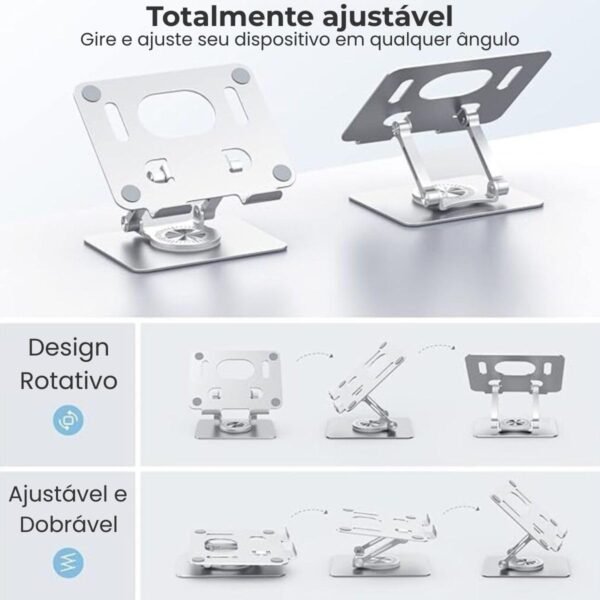 Suporte para Tablet, iPad e Celular de Mesa até 13"– Ajustável, Para Leitura, Estudo, Desenhar e Escritório, Compatível com Kindle, Portátil em Metal | Premium InoVibes - Imagem 2