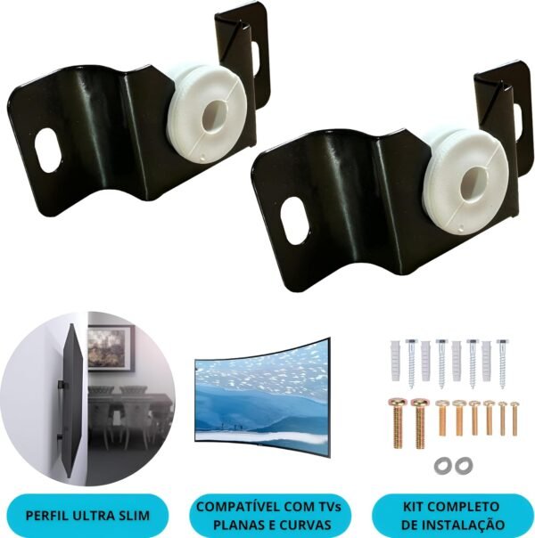 Suporte para Tv Monitor Fixo de Parede Universal Compatível com Tvs de 10 a 71 Polegadas Reforçado - LCD LED OLED QLED PLASMA 3D - Imagem 2