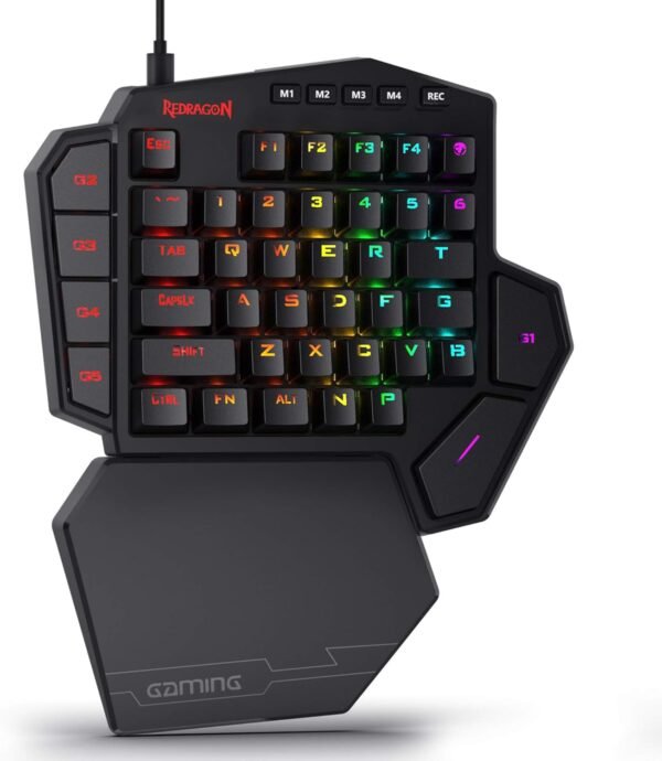 Teclado Mecânico Gamer Redragon One Hand RGB Chroma Switch Outemu Blue MK II - DITI K585RGB - Imagem 2