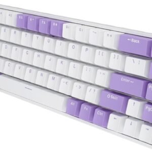 Teclado de Jogo Com Fio Compacto, Teclado Mecânico de 68 Teclas Interruptor Vermelho Ergonômico Portátil Rgb Retroiluminado para Pc Com Porta Usb