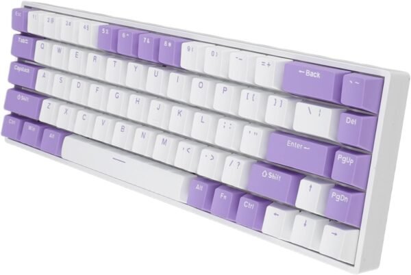 Teclado de Jogo Com Fio Compacto, Teclado Mecânico de 68 Teclas Interruptor Vermelho Ergonômico Portátil Rgb Retroiluminado para Pc Com Porta Usb