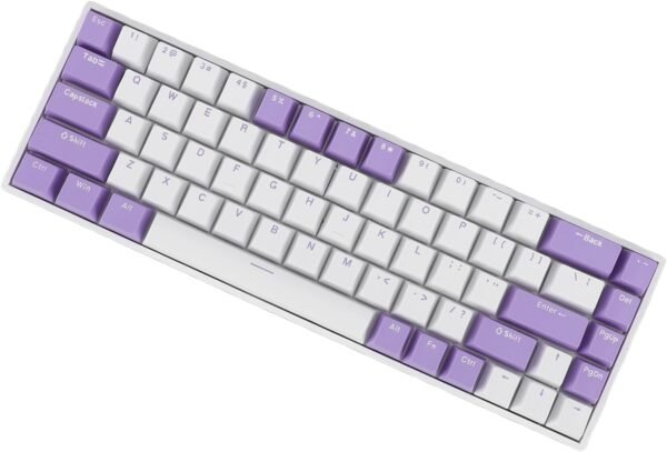 Teclado de Jogo Com Fio Compacto, Teclado Mecânico de 68 Teclas Interruptor Vermelho Ergonômico Portátil Rgb Retroiluminado para Pc Com Porta Usb - Imagem 2