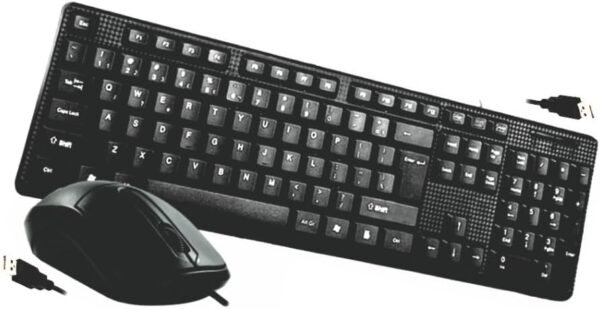 Teclado e Mouse Óptico Conexão USB Layout ABNT2 Computador Tablet Notebook outros Preto - Imagem 2