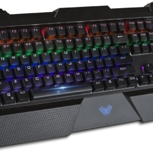 Teclado mecânico retroiluminado Aula Sapphire com interruptor azul, teclado ergonômico, teclado para jogos e teclado de computador