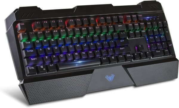 Teclado mecânico retroiluminado Aula Sapphire com interruptor azul, teclado ergonômico, teclado para jogos e teclado de computador
