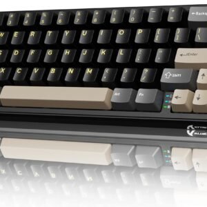 Teclado mecânico sem fio para jogos ATTACK SHARK X66 com botão, modo triplo USB-C/BT5.0/2.4G com junta montada 60% RGB 66 teclas, keycap PBT, interruptor Strawberry Hot Swappable (Star Black)