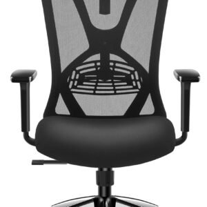Ticova Cadeira de escritório ergonômica - Cadeira de mesa com encosto alto com suporte lombar ajustável, encosto de cabeça e apoio de braço 3D - Cadeira de computador de malha de balanço 130°