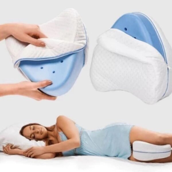 Travesseiro Almofada De Pernas Ortopédico Alivia Dores No Corpo Lombar, Ciática, Articulações, Joelhos e Gravidez - Espuma de Memória Premium Apoio de Joelho Hipoalergênico Fronha Removível Premium - Imagem 2