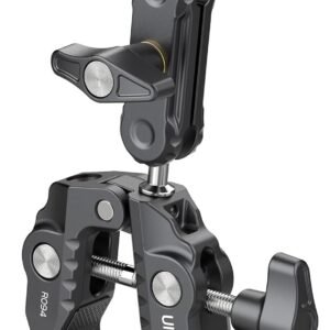 ULANZI R094 Super Clamp Suporte multifuncional para câmera em C, suporte para monitor com cabeça esférica de 1/4“ e orifício de 3/8” ajustável para filmagem de vídeo, suporte móvel