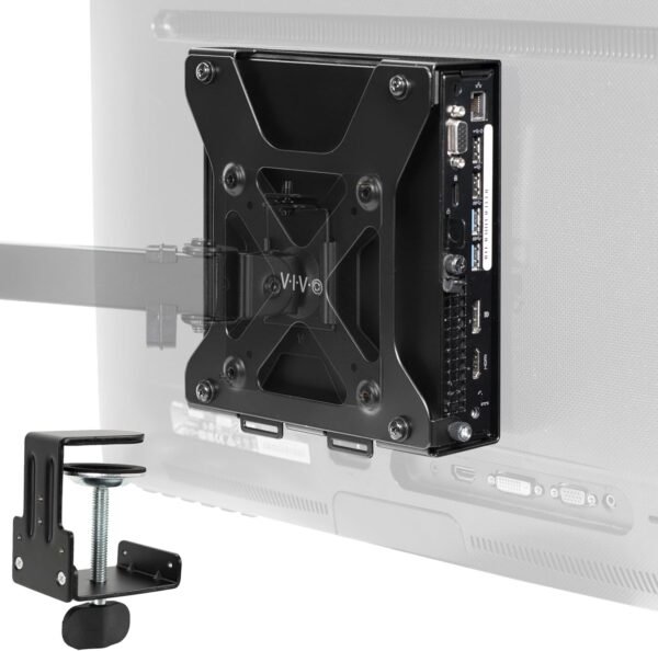 VIVO Suporte Atrás Do Monitor Vesa Projetado Para Micro CPU Dell Optiplex, Suporte Para Computador com Braço de Monitor, Suporte Oculto Na Parte Traseira Da Tela com Opção de Braçadeira de Mesa