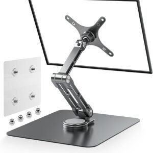 WEARSON Suporte VESA para monitor – Suporte portátil para monitor Vesa 43.9 cm 43.2 cm para monitores pequenos, base grande, suporte estável para uso no escritório, suporte VESA 75 x 75 100 x 100 mm