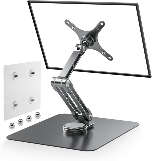 WEARSON Suporte VESA para monitor – Suporte portátil para monitor Vesa 43.9 cm 43.2 cm para monitores pequenos, base grande, suporte estável para uso no escritório, suporte VESA 75 x 75 100 x 100 mm