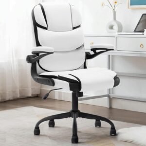 YAMASORO Cadeira de Escritorio Branca Apoio Lombar Cadeira Para Escrivaninha Cadeira Giratoria NR17 Back System Cadeira Gamer 150kg-Branca