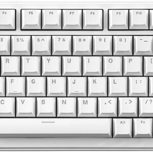 YUNZII Teclado mecânico com fio B75, teclado 75% hot swappable com botão, teclado para jogos com junta retroiluminada RGB com teclas PBT de tiro duplo, perfil cereja, WIN/MAC (branco, interruptor