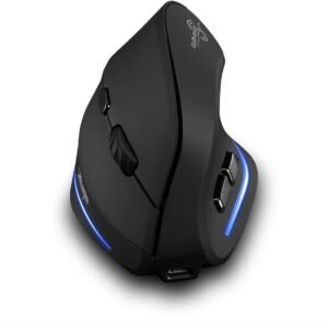 zelotes Mouse sem fio recarregável para laptop, mouse ergonômico vertical de 2400 DPI para PC, Mac