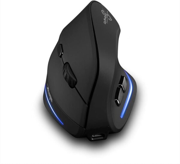zelotes Mouse sem fio recarregável para laptop, mouse ergonômico vertical de 2400 DPI para PC, Mac