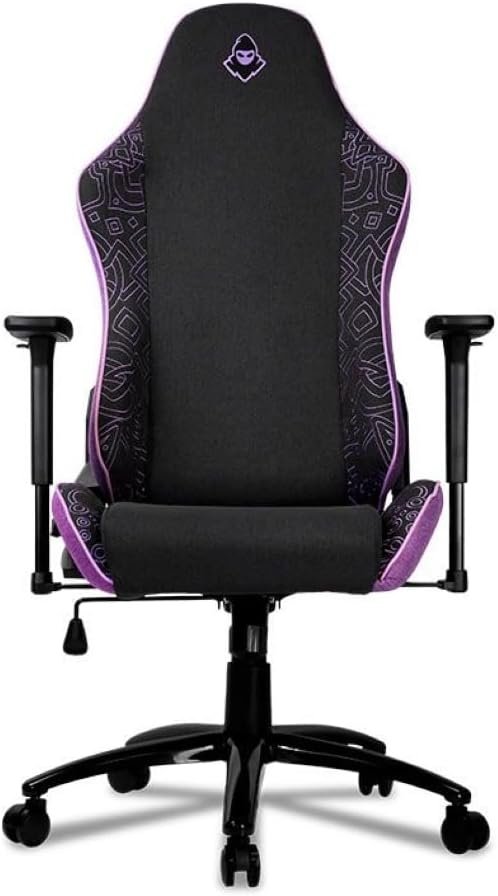 Cadeira Gamer Mancer Tyr C | Espuma Moldada | Braço 3D | Tecido | Preto e Roxo | MCR-TRC-FB - Imagem 3