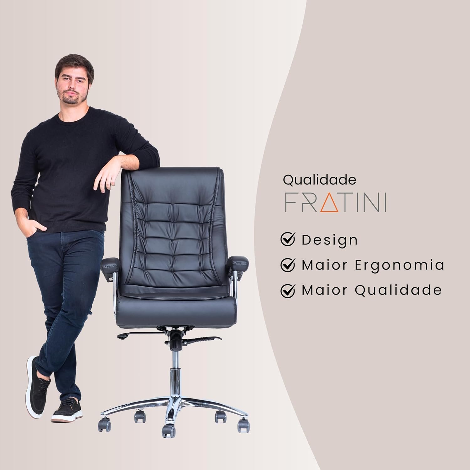 Cadeira California Preto Fratini - Imagem 2