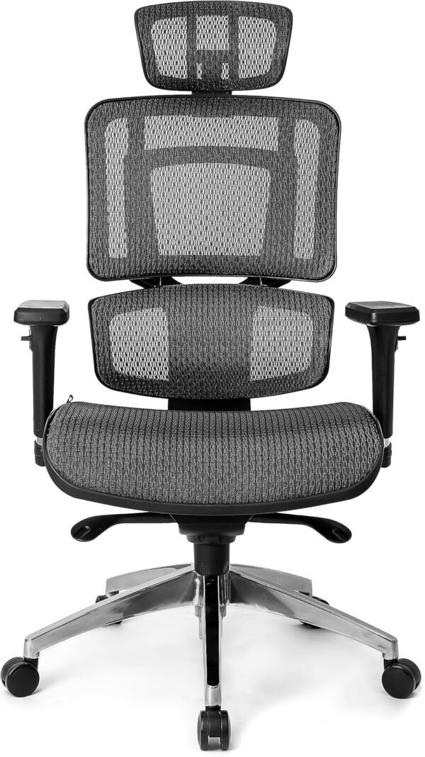 Cadeira Escritório Ergonomica DT3 Helora com revestimento Mesh Vidartex™, apoio de cabeça 3D, braços 3D, apoio lombar+ajuste na altura do encosto, suporta até 150kg e altura máx. de 1,90m - Imagem 3