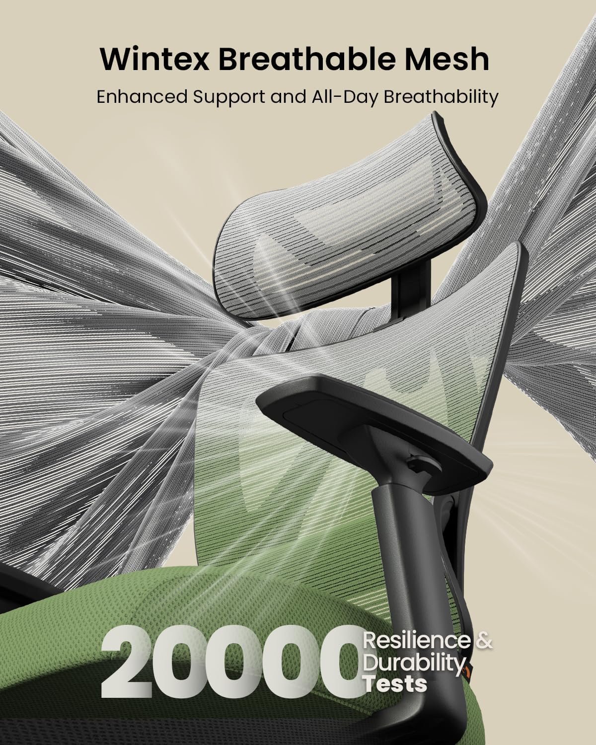 ProtoArc Cadeira de escritório ergonômica - verde - Imagem 6