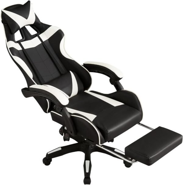 Cadeira Gamer Reclinável Ergonômica em Malha Preta com Apoio Lombar - Suporta até 120 kg - Branca e Preta - Imagem 4
