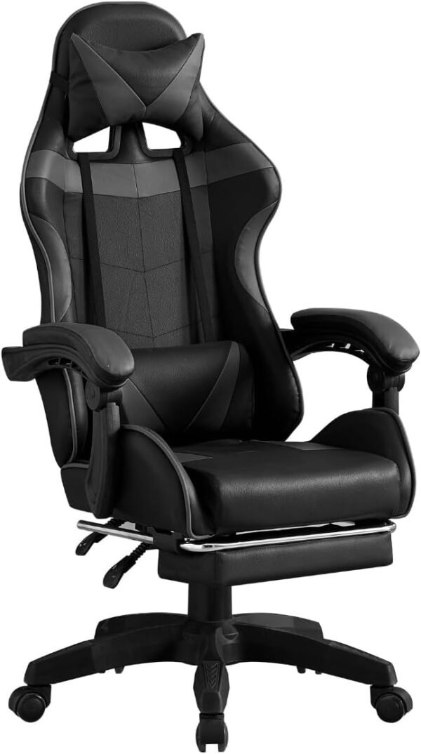 Cadeira Gamer Reclinável Ergonômica em Malha Preta com Apoio Lombar - Suporta até 120 kg - Branca e Preta - Imagem 8