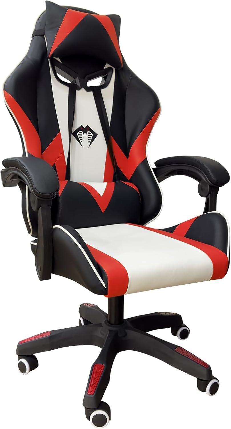 Cadeira Gamer Python Fly, Design Estilo Gamer, Tecido Respirável, Design Ergonômico (Vermelho) - Imagem 4