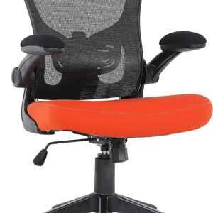 Cadeira Escritorio Ergonomica e Confortável DT3 Vita com revestimento Mesh Spandex™+Tecido Softex™, braço retrátil até 90º, suporta até 120kg e altura máx. de 1,75m(Orange)
