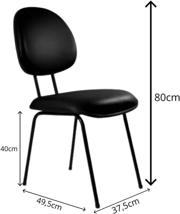 Cadeira Executiva Fixa Courvin Preto com Pé Palito – Conforto, Estilo e Durabilidade para Escritório Escritex - Imagem 3