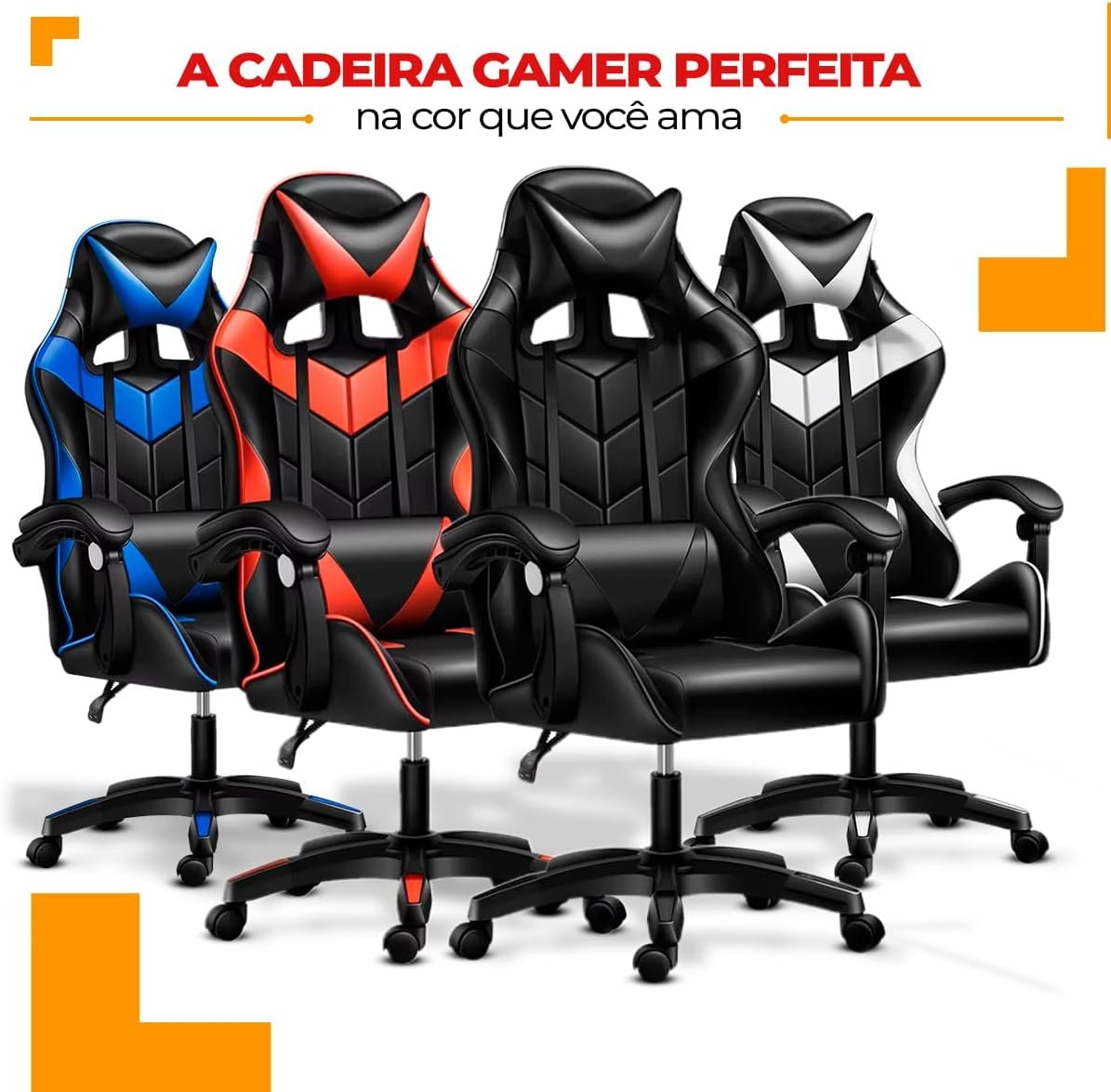 Cadeira Gamer, Escritório, Confortável Ômega (Vermelha/Preta) - Imagem 5