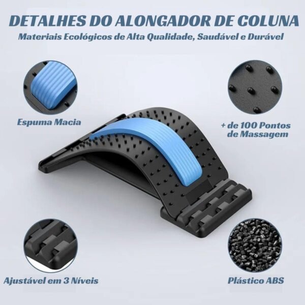 Alongamento Massageador Alongador Costas Coluna Lombar Cervical - R78 - Imagem 2