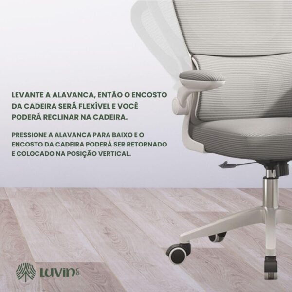 Cadeira Ergonômica G500 para Escritório – Suporte Lombar Independente, Malha Respirável, Encosto de Cabeça Ajustável e Conforto Prolongado - Imagem 9