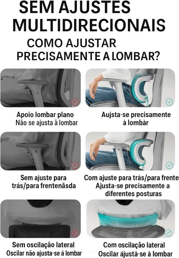 Cadeira Escritório Ergonomica DT3 com revestimento Mesh DT3 Vintex-F™, apoio de cabeça 3D,braços 5D,Estrutura em Alumínio+Nylon,suporta até 160kg (Cinza claro) - Imagem 4