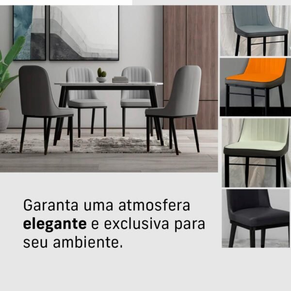 Cadeira Ergonômica Impermeável com Encosto em Palito para Escritório, (Laranja) - Imagem 6