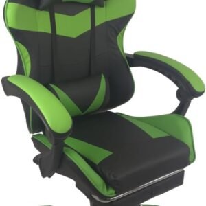 Cadeira Gamer Stillus Ergonômica Com Apoio Para Os Pés - Preto Verde