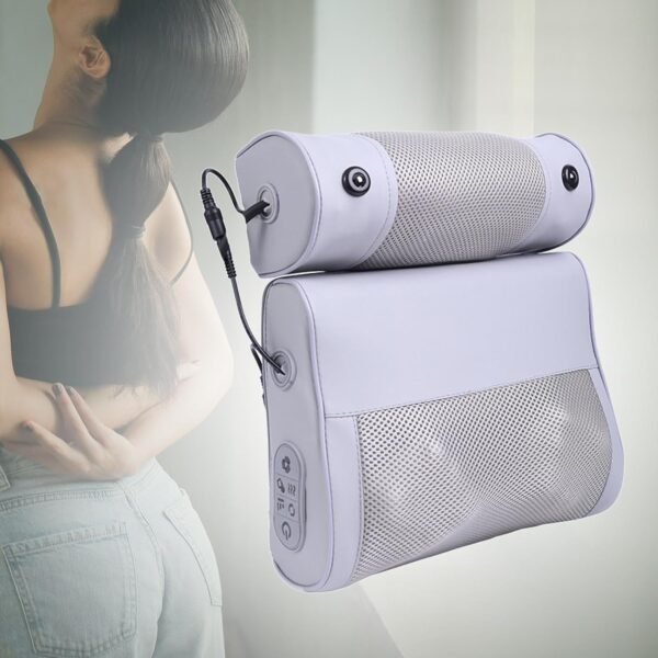 YWJLQH Massageador de coluna cervical, suporte lombar aquecido, travesseiro lombar, massageador de pescoço e ombro, travesseiro para casa - Imagem 5