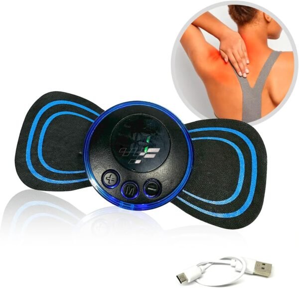 Aparelho Massageador Elétrico Recarregável Portátil p/Dor muscular pescoço pernas coluna lombar sem fio usb fisioterapia tens relaxamento corporal - Imagem 3