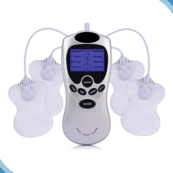 Aparelho Massageador Digital Terapêutico com Pulso Elétrico TENS/FES – Alívio de Dores, Estímulo Muscular, 4 Eletrodos, Tela LCD, Recarregável via USB, Ideal para Costas, Pernas e Cervical. - Imagem 5