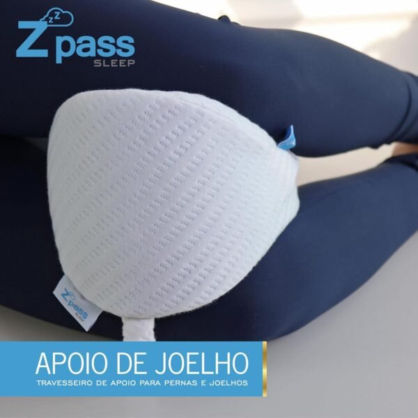 Z Pass Sleep Travesseiro de Joelho Nasa Apoio de Pernas para Coluna Alinhada com alça confortável para fixar na perna D50 - Branco - Imagem 6