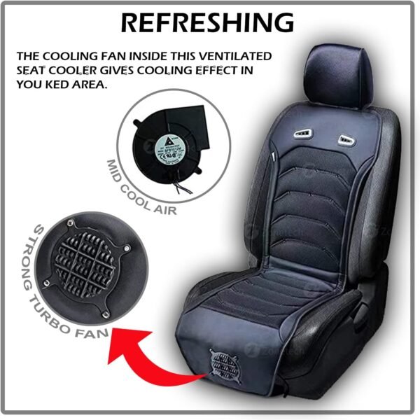 ZONETECH Almofada de resfriamento para assento de carro - Almofada térmica para massageador automotivo confortável preta de 12 V - circulação de ar condicionado para clima quente - Imagem 3