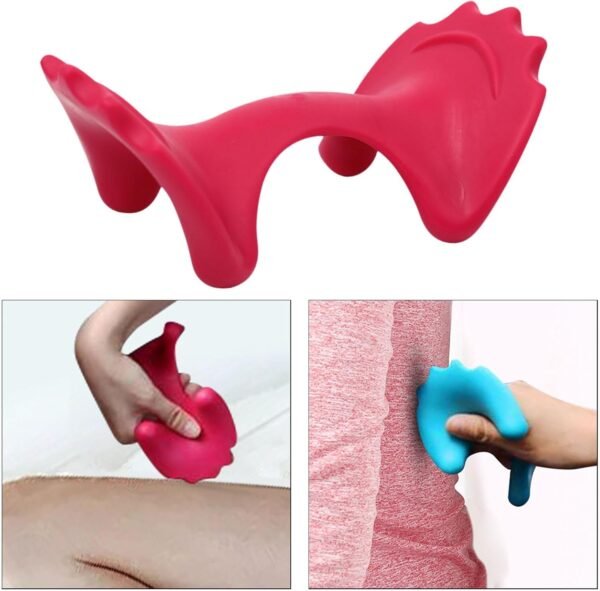 Ysyqkn Almofada de Massagem Cervical, Recipiente de Pescoço, Almofada de Massagem Cervical Leve E Confortável Antiderrapante, Vermelho, Tamanho real - Imagem 4