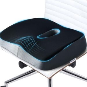 ANKUNABA Almofadas de assento para cadeiras de escritório, almofada grande de espuma de memória para cóccix cóccix, alívio da dor ciática, travesseiro ortopédico de bumbum para mesa, carro, cadeira de
