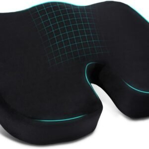 Almofada Gel Ortopédica 45x35x7cm, Almofada para Cóccix e Hemorroida com Espuma de Memória, Base Antiderrapante, Almofada de Assento para Cadeira de Escritório, Home Office, Gaming e Conforto Postural
