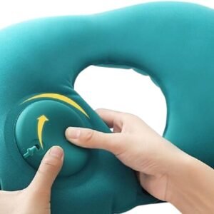 Almofada de Viagem para Pescoço Inflável - Travesseiro Cervical Portátil para Avião, Ônibus e Carro - Ergonômico e Compacto (Roxo)