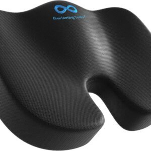Almofada de assento de espuma viscoelástica com gel para conforto duradouro – Design ventilado para dor no quadril e na coluna – Almofada para cadeira de escritório e assento de carro