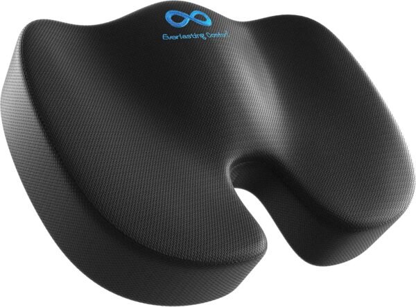 Almofada de assento de espuma viscoelástica com gel para conforto duradouro – Design ventilado para dor no quadril e na coluna – Almofada para cadeira de escritório e assento de carro