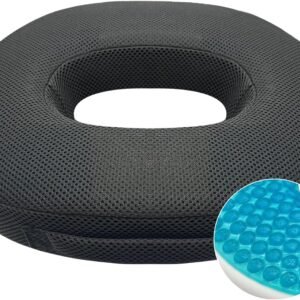 Almofada de assento de gel antiderrapante ortopédica donut almofada e espuma viscoelástica para cóccix para dor no cóccix - almofada de assento de carro para cadeira de escritório - ciática