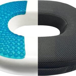 Almofada de assento de gel de donut, almofada ortopédica antiderrapante de gel e espuma viscoelástica para cóccix para dor no cóccix - almofada de assento de carro para cadeira de escritório - alívio